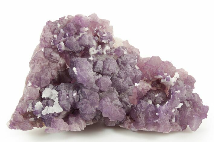 Rich Purple Octahedral Fluorite Crystals w/ Druzy Quartz - Arizona #368386